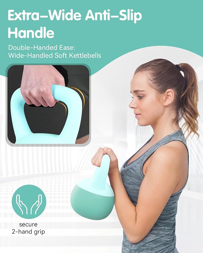 Soft Kettlebell - Cushioned Impact-Resistant Base and Anti-Slip, Kettle bell Anti-Slip Grip Weight