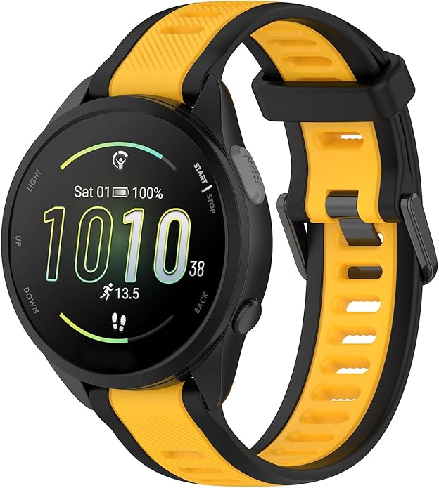 Compatible with Garmin Forerunner 165 Watch Band, 20mm Width Silicone Replacement Bands for Garmin