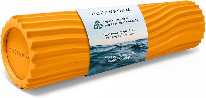 Oceanfoam Tidal Roller - Gold - Muscle Massage Foam Roller for Back Pain & Stretching - Firm and