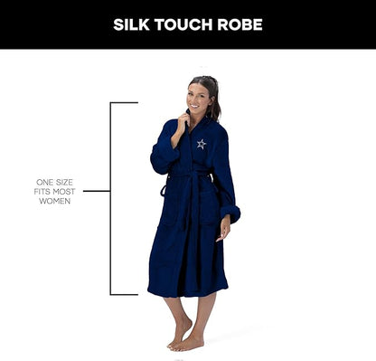 NFL Adult Unisex Silk Touch Bathrobe, Officially Licensed Loungewear, Soft Plush Polyester