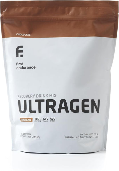 FIRST ENDURANCE Ultragen Workout Recovery Drink Powder, Protein Mix, Boosts Energy, Accelerates