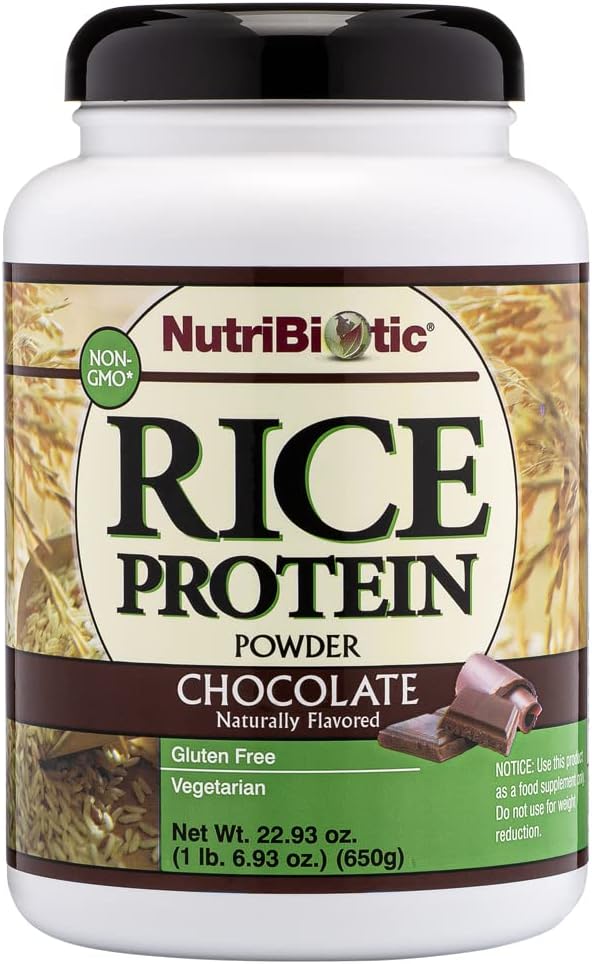 NutriBiotic Chocolate Rice Protein, 1 lb. 6.9 oz | Low Carb, Vegetarian & Keto-Friendly Raw Protein
