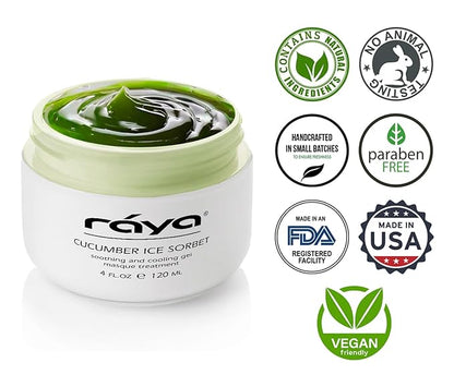 Raya Cucumber Ice Sorbet Masque (608) | Cooling Facial Gel Mask & Soothing Cucumber Extract, for
