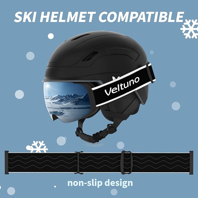 Ski Goggles for Men Women Adult & Youth, OTG Snowboard Goggles Anti Fog, Snow Goggles UV Protection