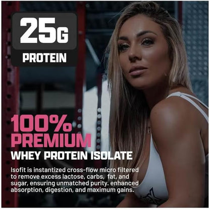 Nutrex Research IsoFit Whey Protein Powder Instantized 100% Whey Protein Isolate (70 Servings