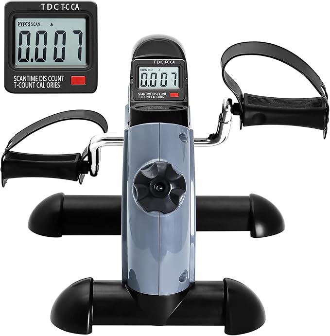 Mini Exercise Bike, himaly Under Desk Bike Pedal Exerciser Portable Foot Cycle Arm & Leg Peddler