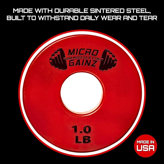 Micro Gainz Standard 1-Inch Center Hole Fractional 2 Pcs Color Weight Plates, Choose (.25LB-1LB)