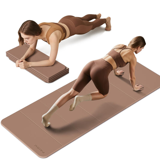PAIDU Foldable Yoga Mat 10MM Thick SGS Certified TPE 75x26" Portable