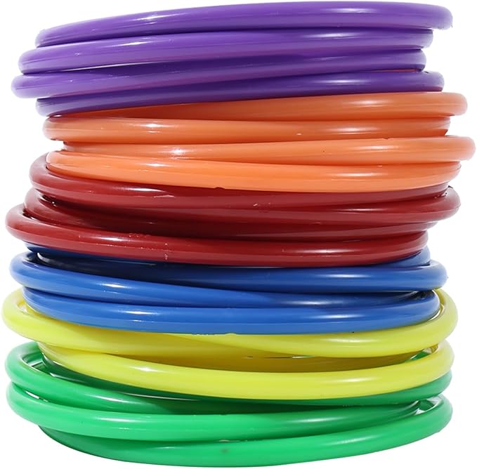 42 pcs 3-in-1 Carnival Games Set Plastic Colorful Cones Ring Toss Combo Set Outdoor Carnival Games