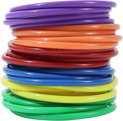 42 pcs 3-in-1 Carnival Games Set Plastic Colorful Cones Ring Toss Combo Set Outdoor Carnival Games