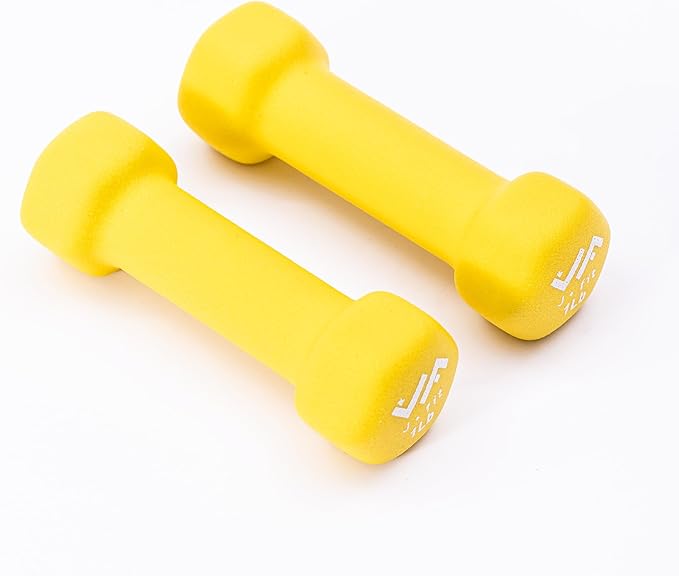 JFIT Dumbbell Pairs or Sets – Neoprene & Vinyl Coated Hand Weights for Home Gym, Strength Training