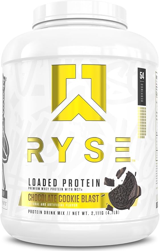 RYSE Loaded Protein Powder - Chocolate Cookie Blast - 25g Whey Protein Isolate & Concentrate with