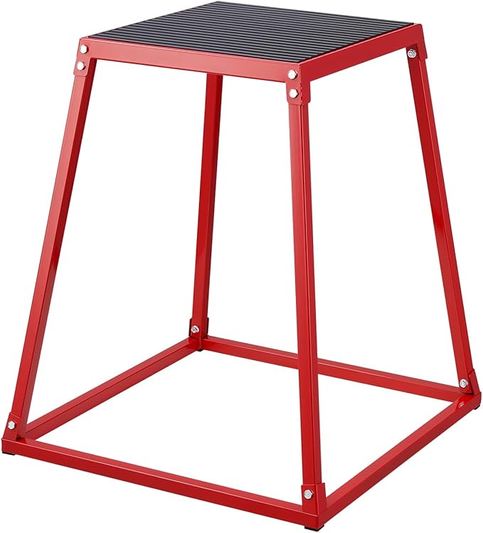 VEVOR Plyometric Jump Box, 18 Inch Plyo Box, Steel Plyometric Platform and Jumping Agility Box