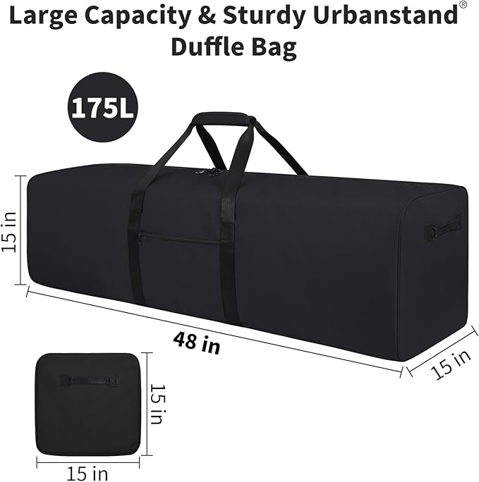 Urbanstand 48 Inch Travel Duffle Bag Extra Large Sport Equipment Duffel Bags with 2-way Lockable