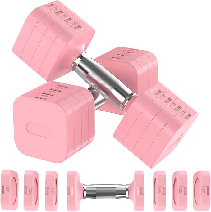 22LBS Adjustable Dumbbells Set, Adjustable Weight Dumbbells with 4 Levels 4.4lb, 6.6lb, 8.8lb