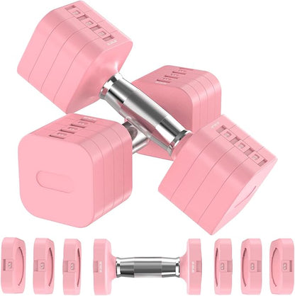 22LBS Adjustable Dumbbells Set, Adjustable Weight Dumbbells with 4 Levels 4.4lb, 6.6lb, 8.8lb