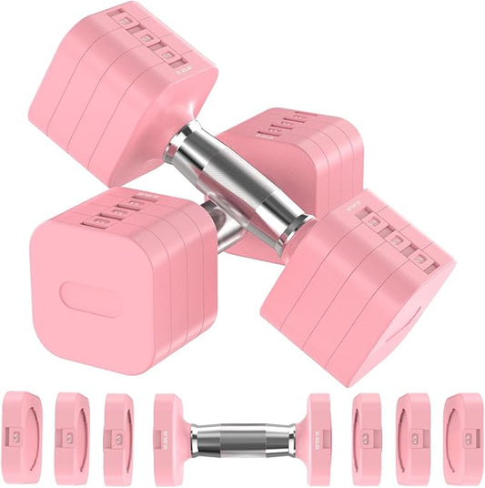 22LBS Adjustable Dumbbells Set, Adjustable Weight Dumbbells with 4 Levels 4.4lb, 6.6lb, 8.8lb