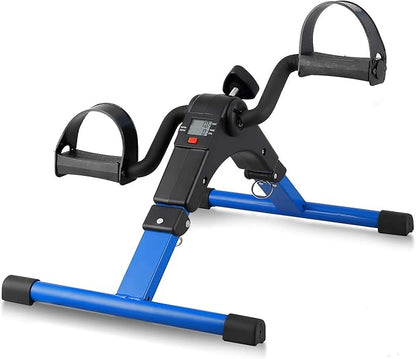 Folding Pedal Exerciser, Mini Under Desk Bike - Portable Foot Hand Cycle Peddler Machine Bicycle