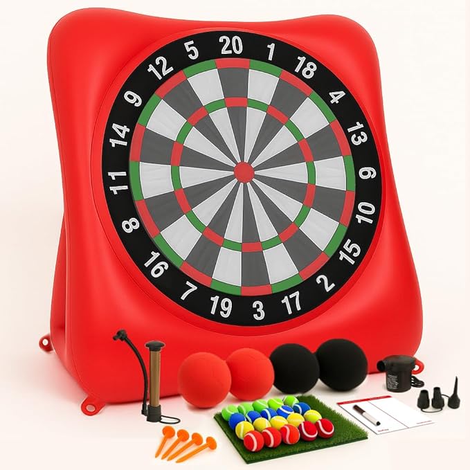 Inflatable Soccer Dart Board and Golf Darts Giant Kick Target Yard Game for Adults Kids Outdoor