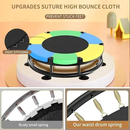 Trampoline for Kids, Full Anti-Rust 440lbs Anti-Rollover Round Bottom Toddler Trampoline