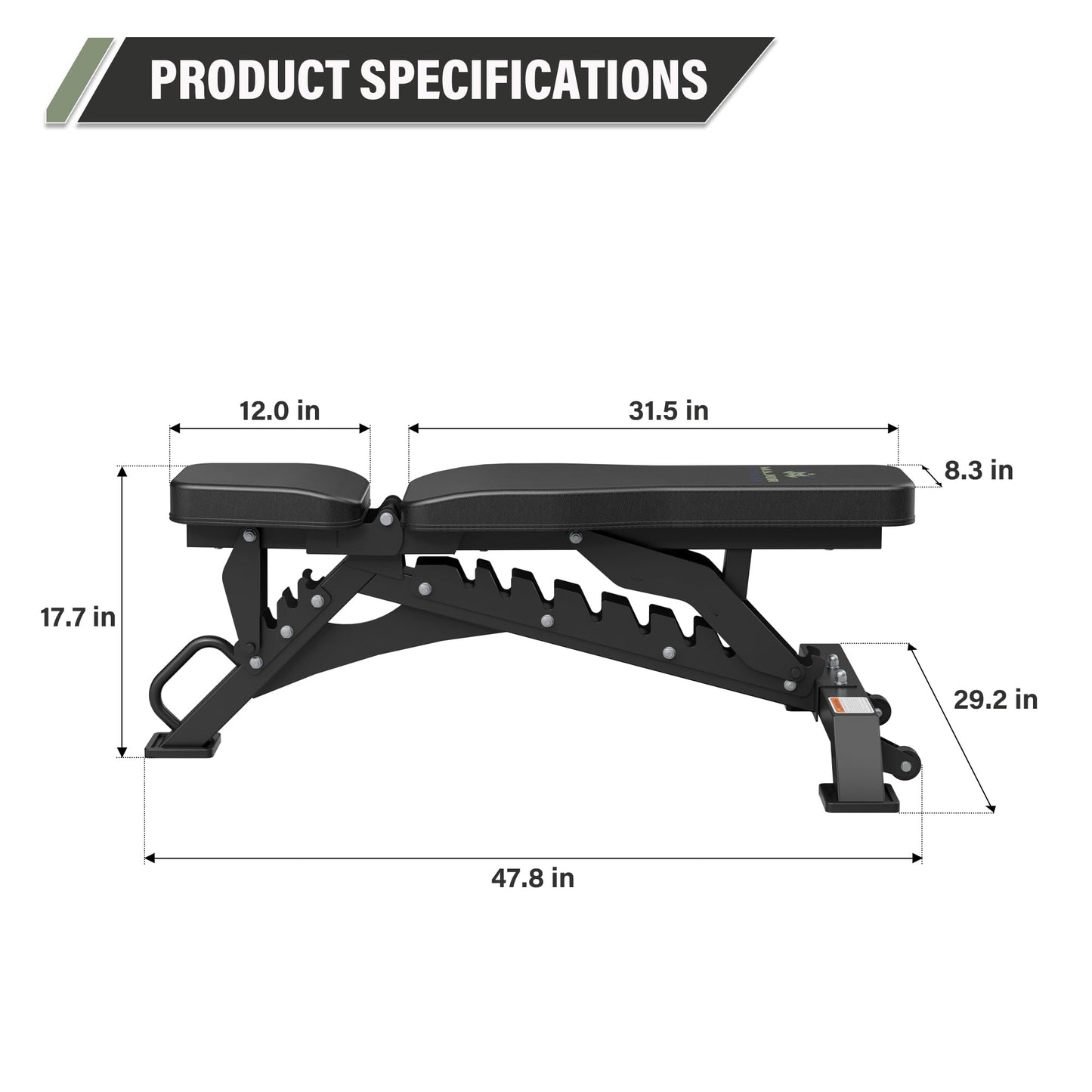 Major Fitness Weight Bench - 1300LBS Weight Capacity and 36 Adjustable Positions Strength Training