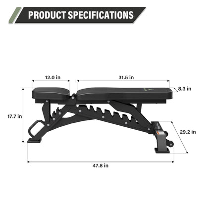 Major Fitness Weight Bench - 1300LBS Weight Capacity and 36 Adjustable Positions Strength Training