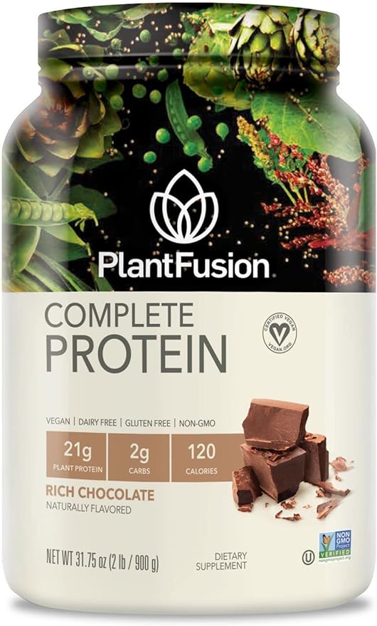 PlantFusion Complete Vegan Protein Powder - Plant Based With BCAAs, Digestive Enzymes and Pea