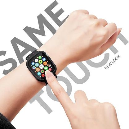 Compatible for Apple Watch Band 40mm 41mm and Case with Screen Protector, Soft Silicone Sport Strap