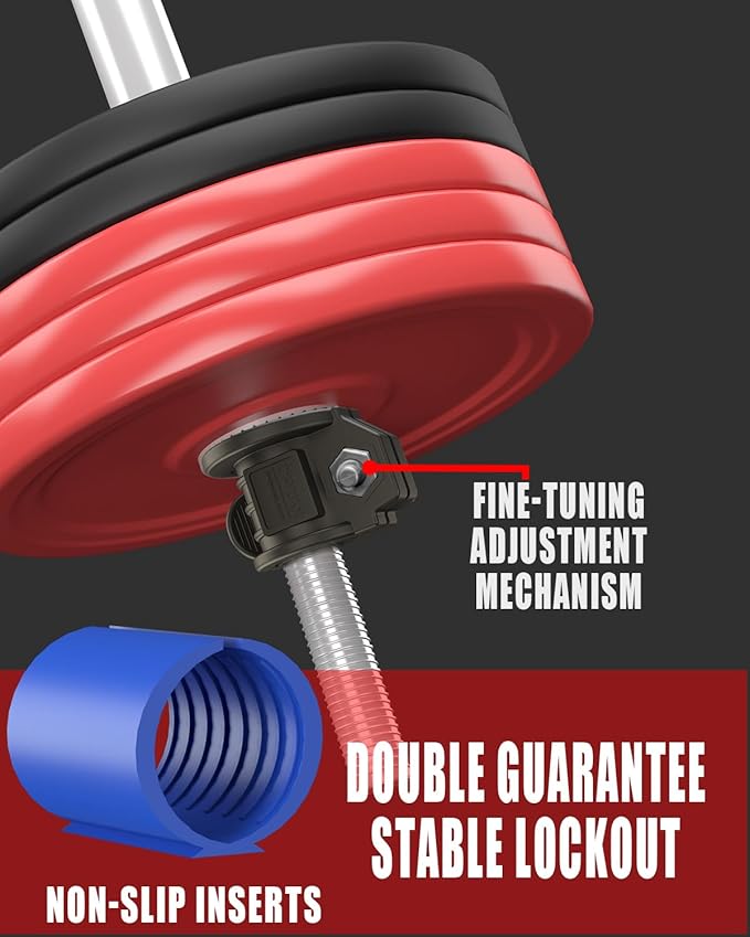 Barbell Clips 1 Inch Quick Release Weight Clamps 0.9-1.18inch Multi-Size Adjustable Olympic Clamps