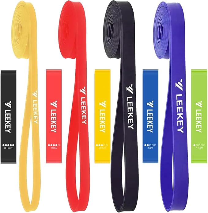 LEEKEY Resistance Bands Set for Pull-Up Assistance & Full-Body Training, Multi-Level Exercise Bands