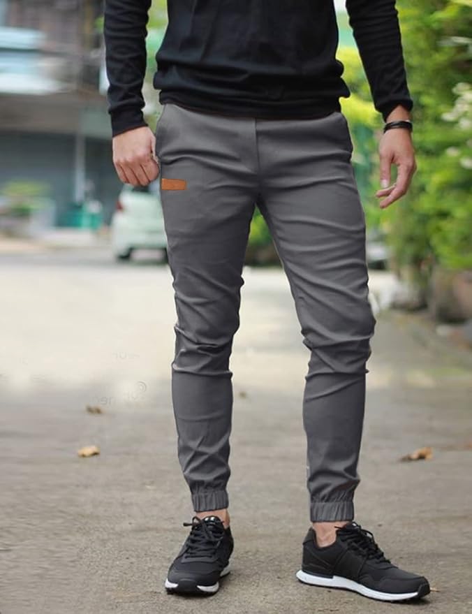 Men Joggers Chino Cargo Pants Hiking Outdoor Recreation Pants Twill Fitness Track Jogging Pants