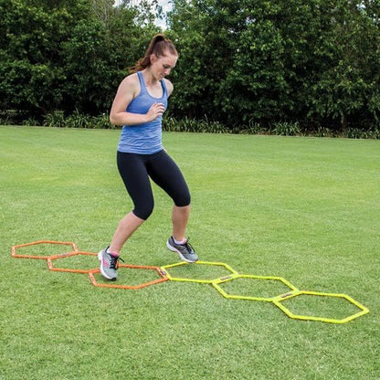 Hex Agility Rings for Speed Training & Agility Footwork Training Speed Hurdles Ladder with Carrying