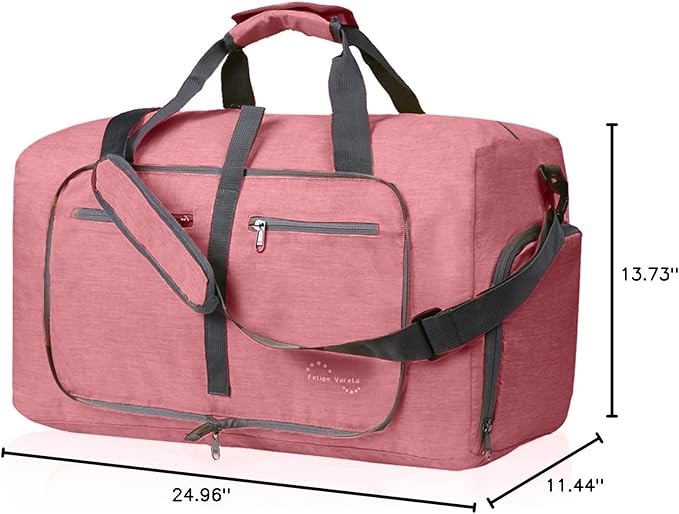 Felipe Varela Duffle Bag with Shoes Compartment and Adjustable Strap,Foldable Travel Duffel Bags