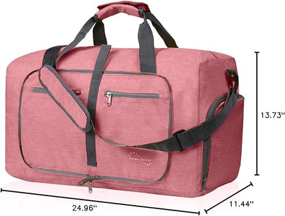 Felipe Varela Duffle Bag with Shoes Compartment and Adjustable Strap,Foldable Travel Duffel Bags