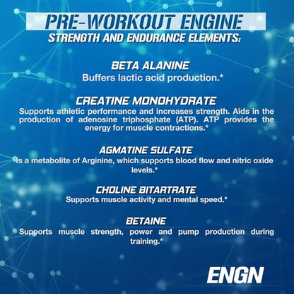 EVL Intense Pre Workout with Creatine - ENGN Energizing Pre Workout for Men Powder Drink for