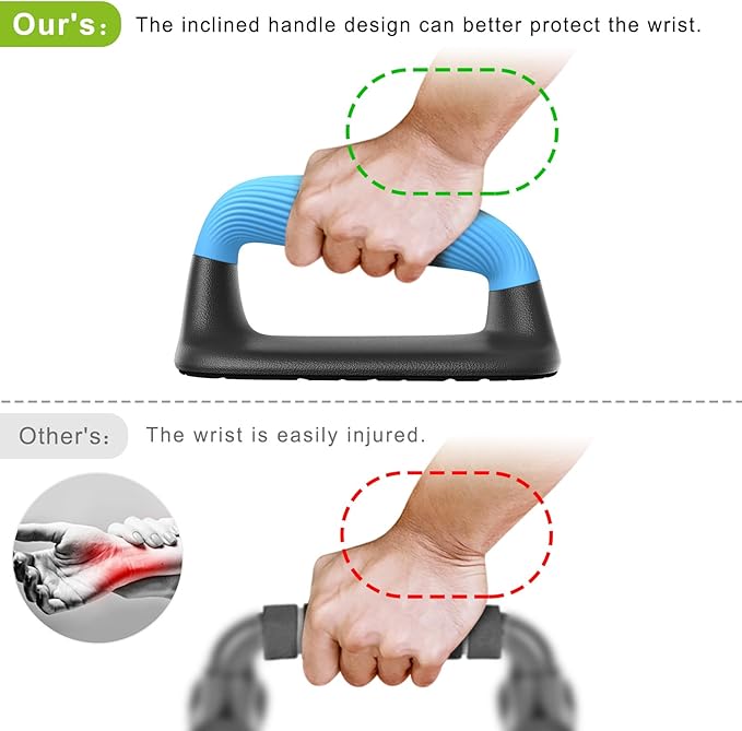 Kipika Push Up Bars, Pushup Stands, Anti-Slip Soft Plastic Push Up Handles, Bottom Anti-Slip Pad