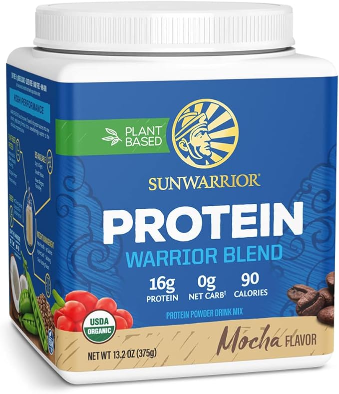 Sunwarrior Organic Plant Based Protein Powder | Vegan Organic Protein Powder Mocha Flavored with