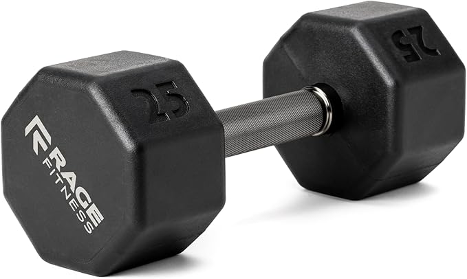 Rubber Coated Dumbbells - No Roll Design Easy-Grip Steel Knurled Handle, Weights Dumbbells Set for