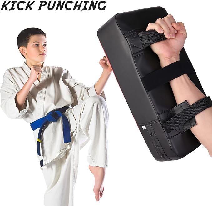 Odoland 3-in-1 Kids Youth Boxing Set - Punching Mitts, Kick Pads, Gloves for Boxing, Kickboxing