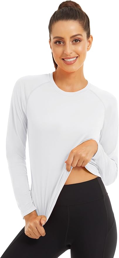 MAGCOMSEN Women's 2 Pack Long Sleeve Shirts UPF 50+ Sun Protection Quick Dry Swim Shirt for Rash