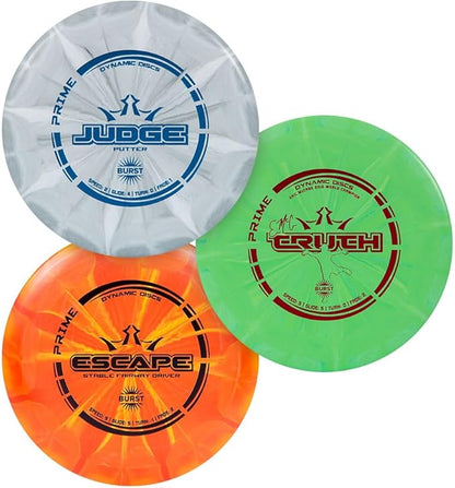 Dynamic Discs Prime Burst Disc Golf Starter Set (3 Pack) | Beginner Disc Golf Set for Men & Women