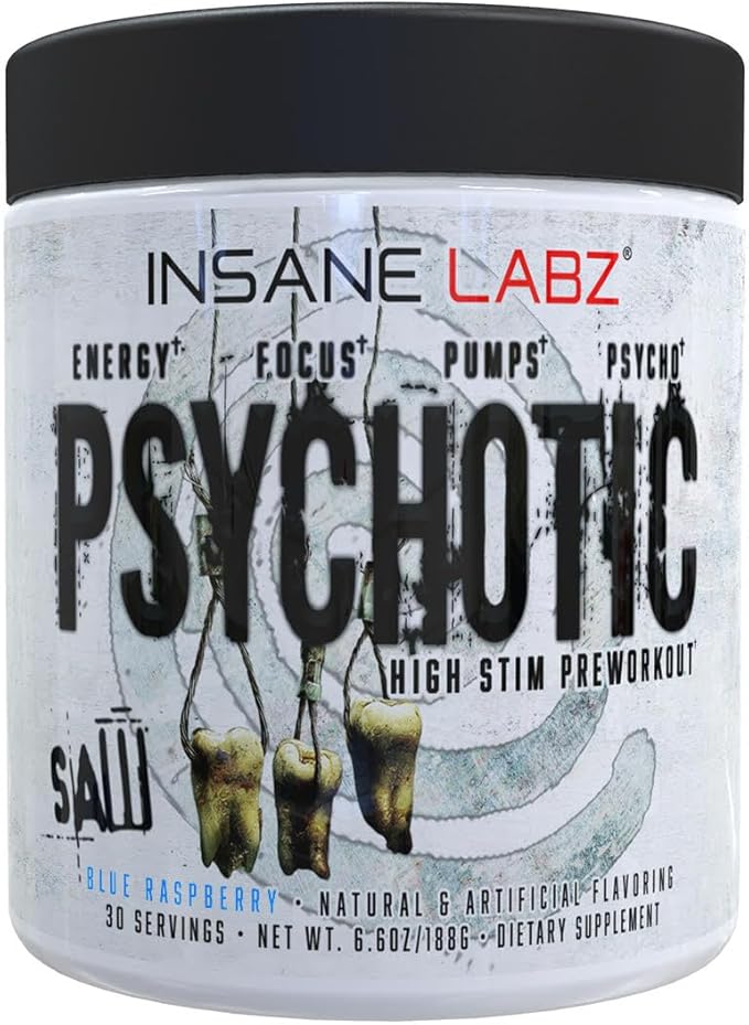 Insane Labz Psychotic SAW, High Stim Pre Workout Powder with OxyGold­??and AMPiberry®,Extreme