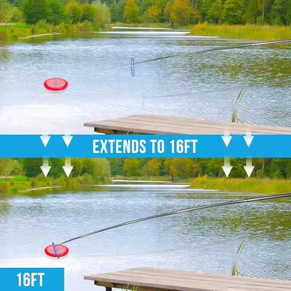 MD 5 in 1 Extendable Disc Golf Retriever. (16FT) Telescopic Disc Golf Retriever Durable Stainless