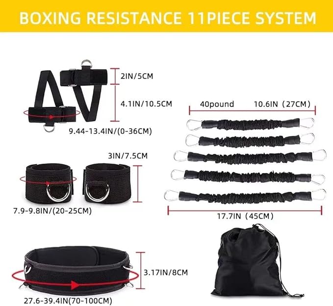 Boxing Resistance Bands, Leg Strength and Agility Speed Trainer for Men and Women Exercise Power