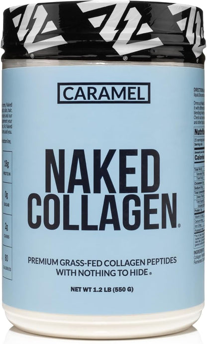 NAKED Caramel Collagen Peptides Protein Powder, 25 Servings, Pasture-Raised, Grass-Fed Hydrolyzed