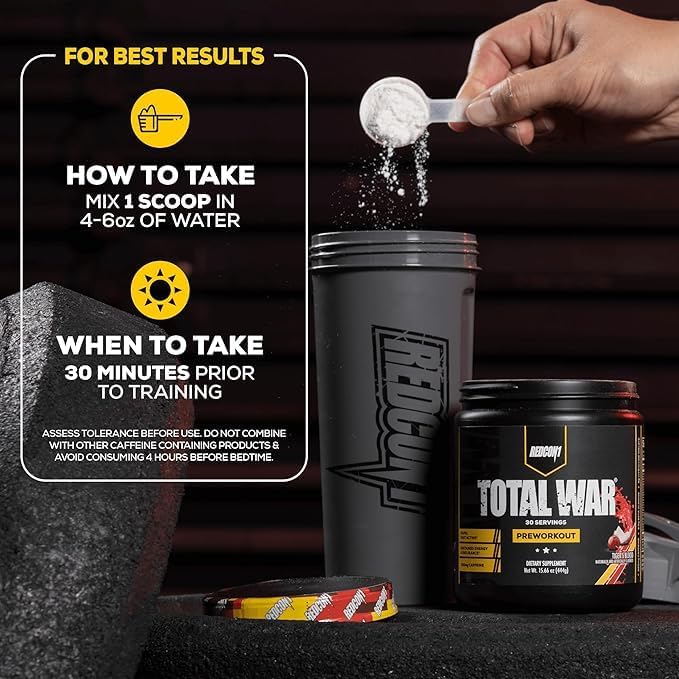 REDCON1 Total War Pre Workout - Beta Alanine + Citrulline Malate Keto Friendly Preworkout for Men &