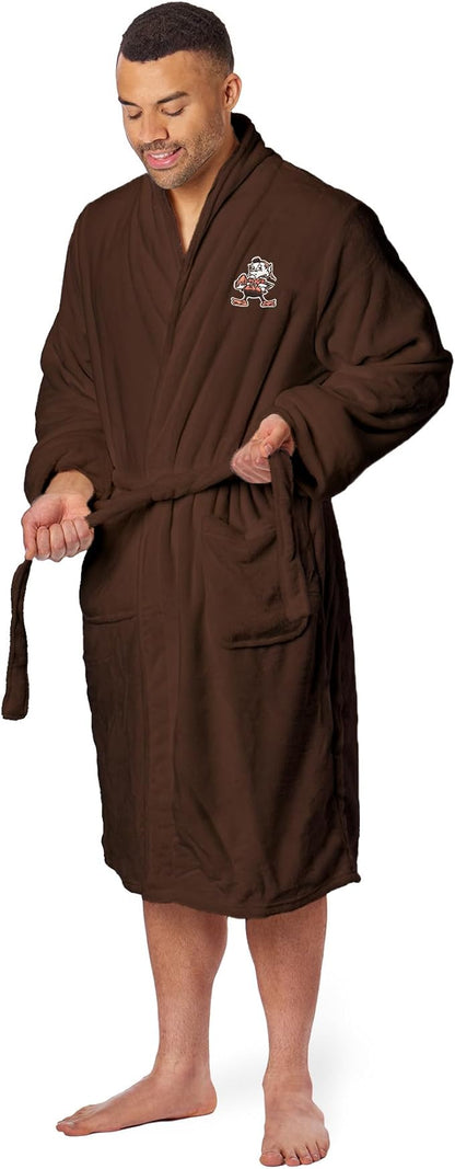 NFL Adult Unisex Silk Touch Bathrobe, Officially Licensed Loungewear, Soft Plush Polyester