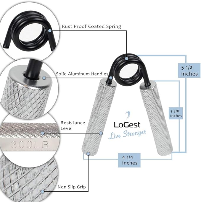 Logest Metal Hand Grip Strengthener 100LB-350LB No Slip Heavy-Duty Grip Strengthener with Gift Box