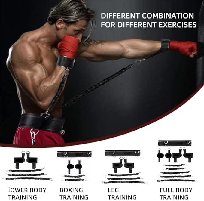 Boxing Resistance Bands, Leg Strength and Agility Speed Trainer for Men and Women Exercise Power