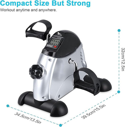 Mini Exercise Bike, himaly Under Desk Bike Pedal Exerciser Portable Foot Cycle Arm & Leg Peddler
